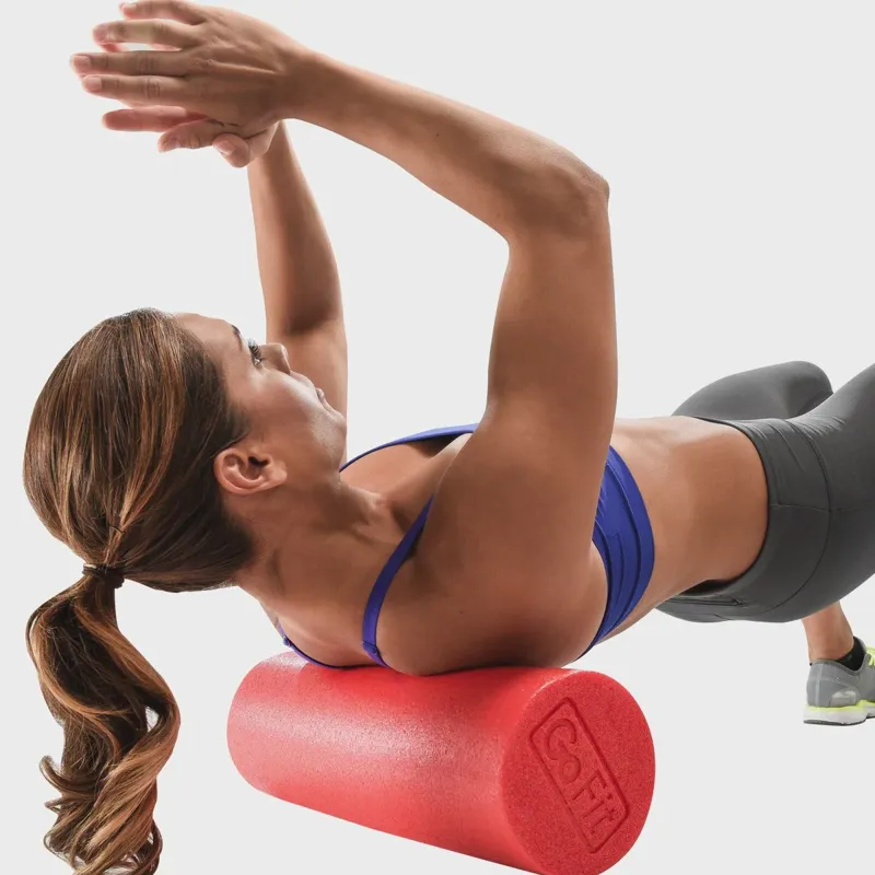 GoFit 18 x 6 Foam Roller with Training Manual - Red
