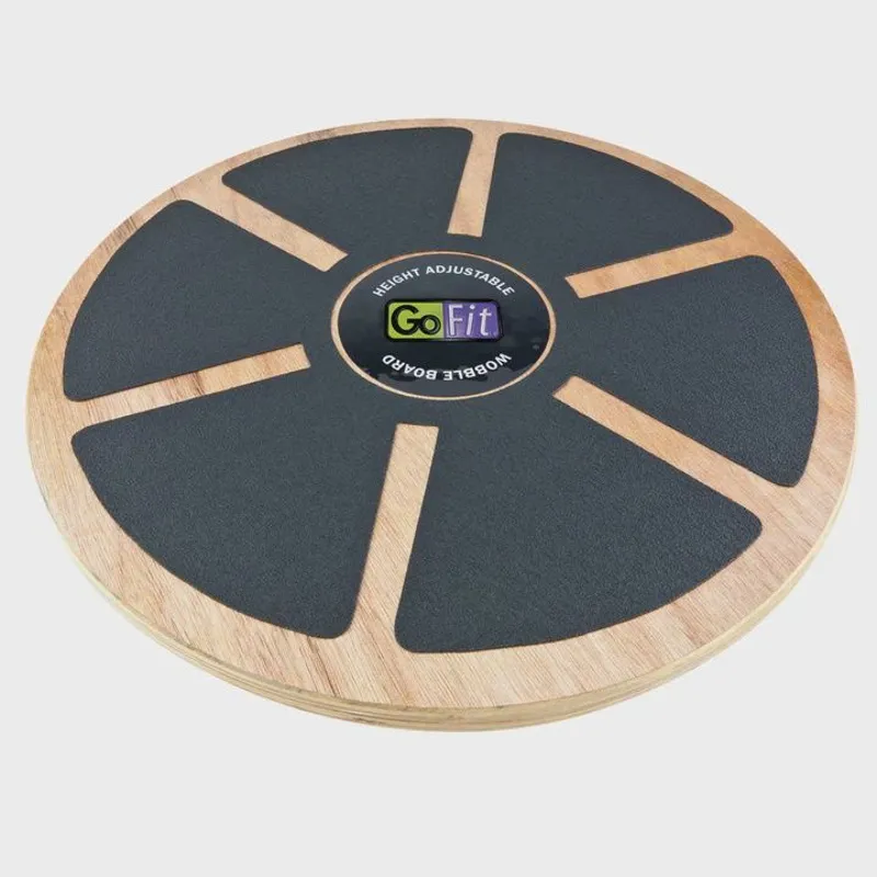 GoFit 15 Height Adjustable Wood Wobble Board with Training Manual