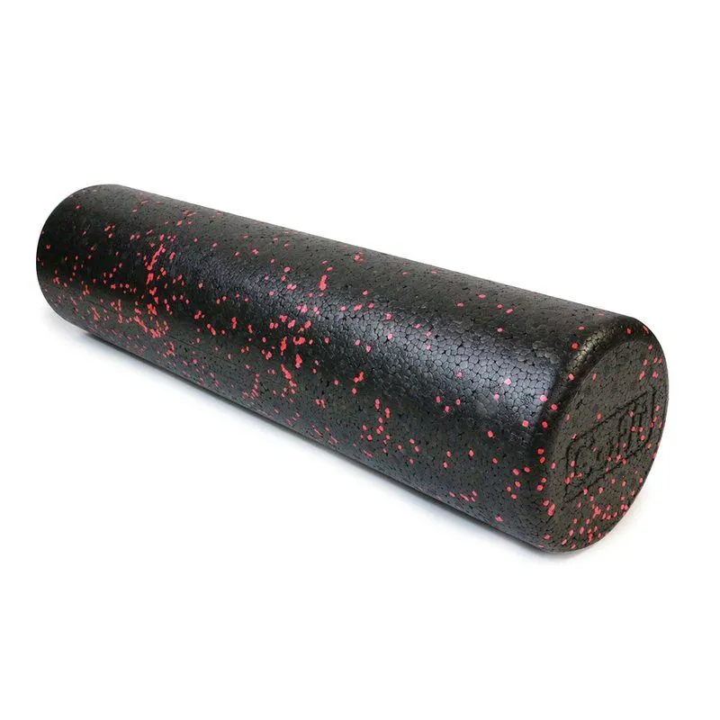 GoFit 24 x 6 Pro Foam Roller with Training Manual - Black/Red
