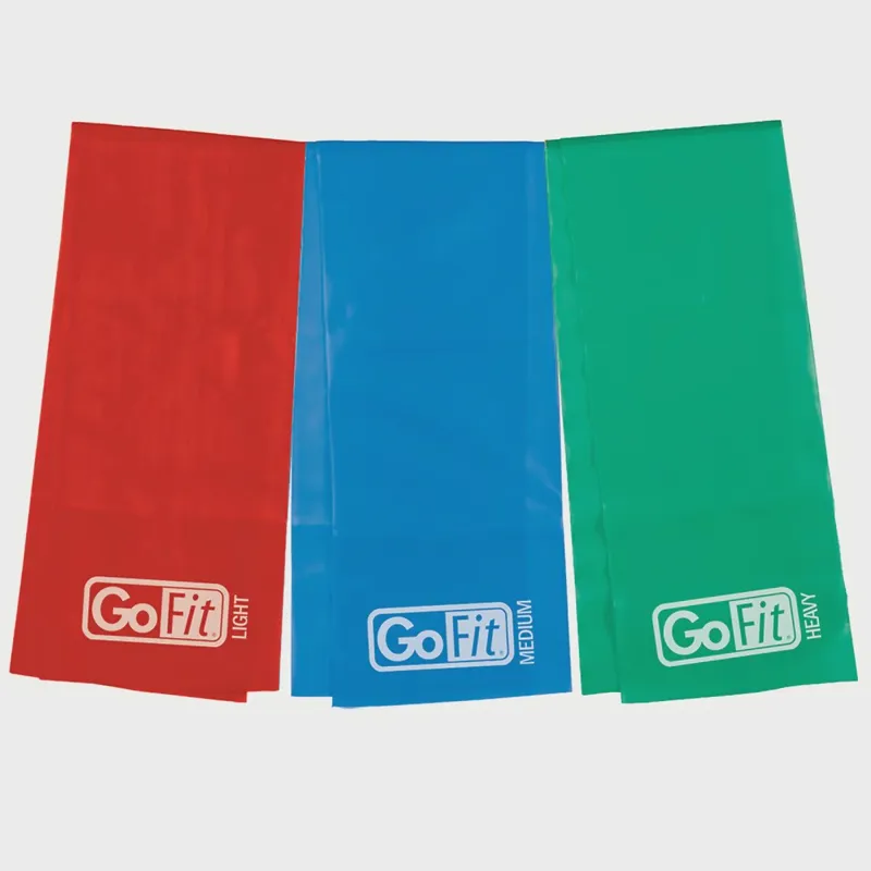 GoFit Power Flat Bands - 3 Levels of 4' Flat Bands and Training Manual
