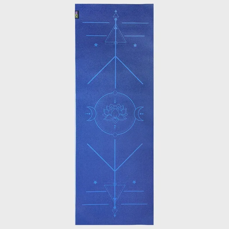 GoFit ALIGN Yoga Mat with Yoga Pose Wall Chart 3.5mm 24 x 68 - Blue-3