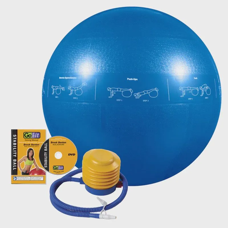 GoFit Guide Ball-Pro Grade 55cm 2000lb Stability Ball - Blue