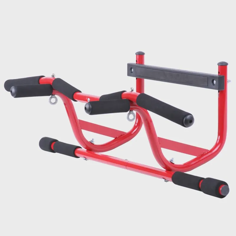GoFit Elevated Chin Up Station with Training Manual - Red