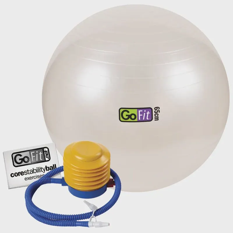 GoFit 65cm 1000lb Capacity Exercise Ball  - White