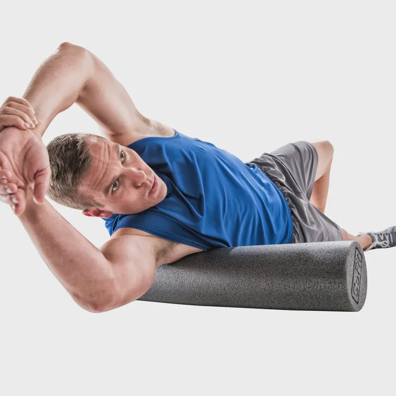 GoFit 36 x 6 Foam Roller with Training Manual - Charcoal-1