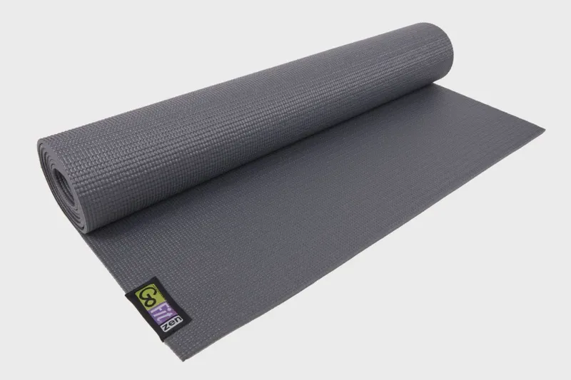 GoFit Yoga Mat with Yoga Pose Wall Chart 3.5mm 24 x 68 - Grey