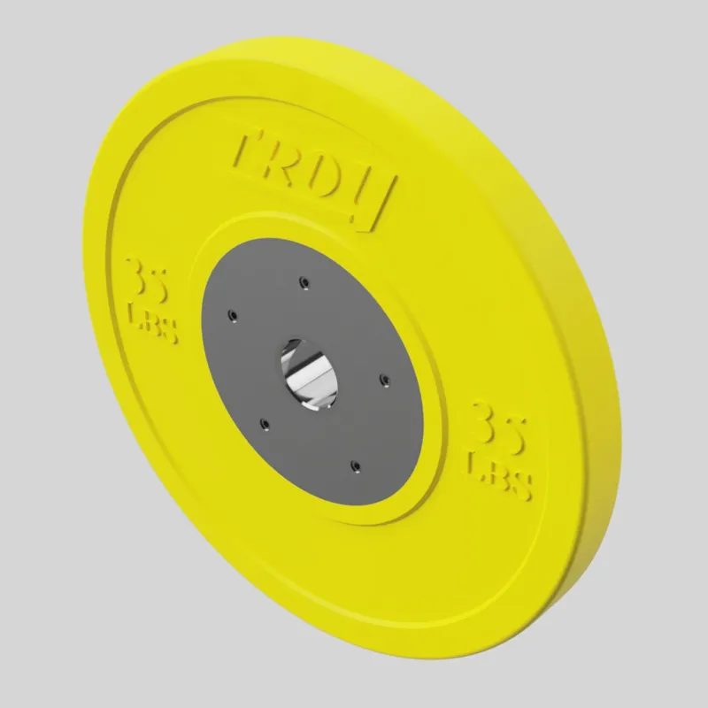 Troy VTX USA Sports Color Competition 35 lb Bumper Plate - Yellow