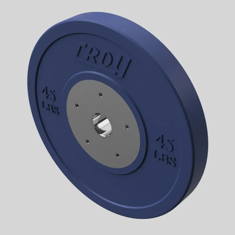 Troy VTX USA Sports Color Competition 45 lb Bumper Plate - Blue