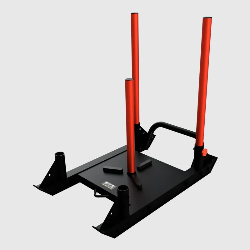 Troy VTX Push/Pull Sled - Black with orange poles-1