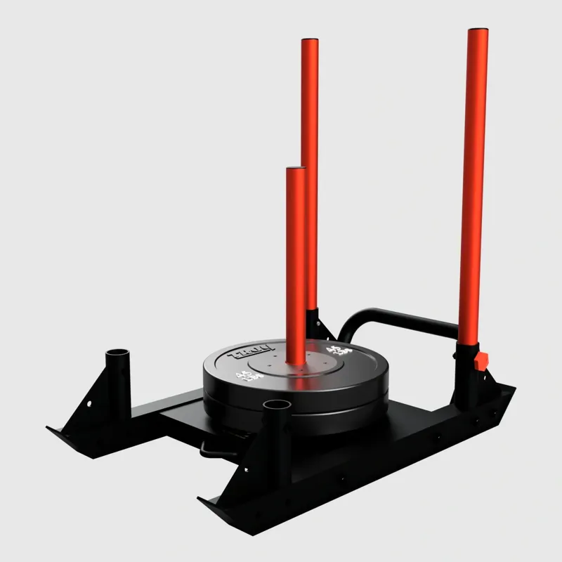 Troy VTX Push/Pull Sled - Black with orange poles-2