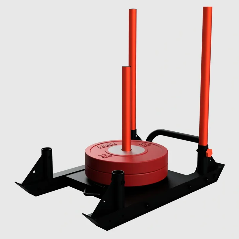 Troy VTX Push/Pull Sled - Black with orange poles-3